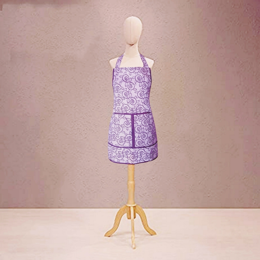 Flower Design on Pink Canvas Apron